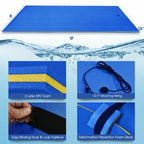 Costway 3-Layer Floating Water Pad 12' x 6' Floating Oasis Foam Mat Blue