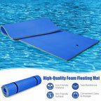 Costway 3-Layer Floating Water Pad 12' x 6' Floating Oasis Foam Mat Blue
