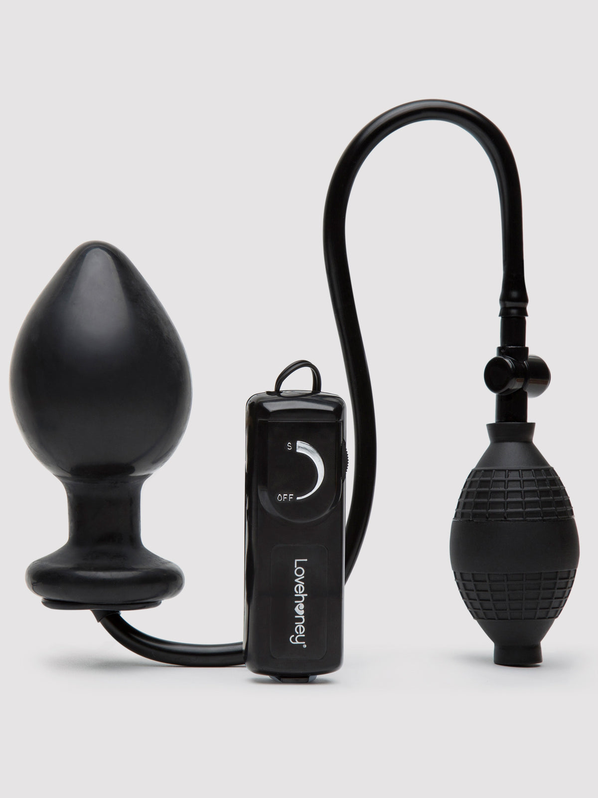Lovehoney Vibrating Inflatable Butt Plug 4.5 Inch, Black