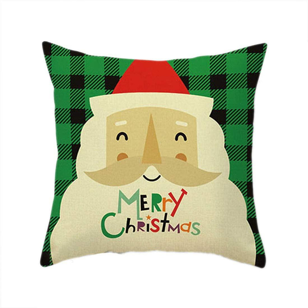 ALLDECOR Creative Christmas Tree Santa Claus Elk Printed Cushion Cover Home Decoration Sofa Pillow Case (Set of 5,4545cm)