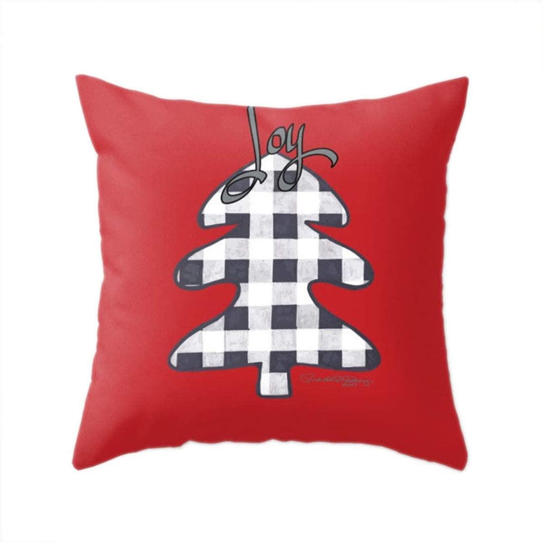 ALLDECOR Creative Christmas Tree Santa Claus Elk Printed Cushion Cover Home Decoration Sofa Pillow Case (Set of 5,4545cm)