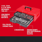 Mechanics Tool Set, 256-Piece Hand Tool and Socket Set with 72-tooth Low Profile Ratchet and 2-Drawer Tool Box (CMMT45256)