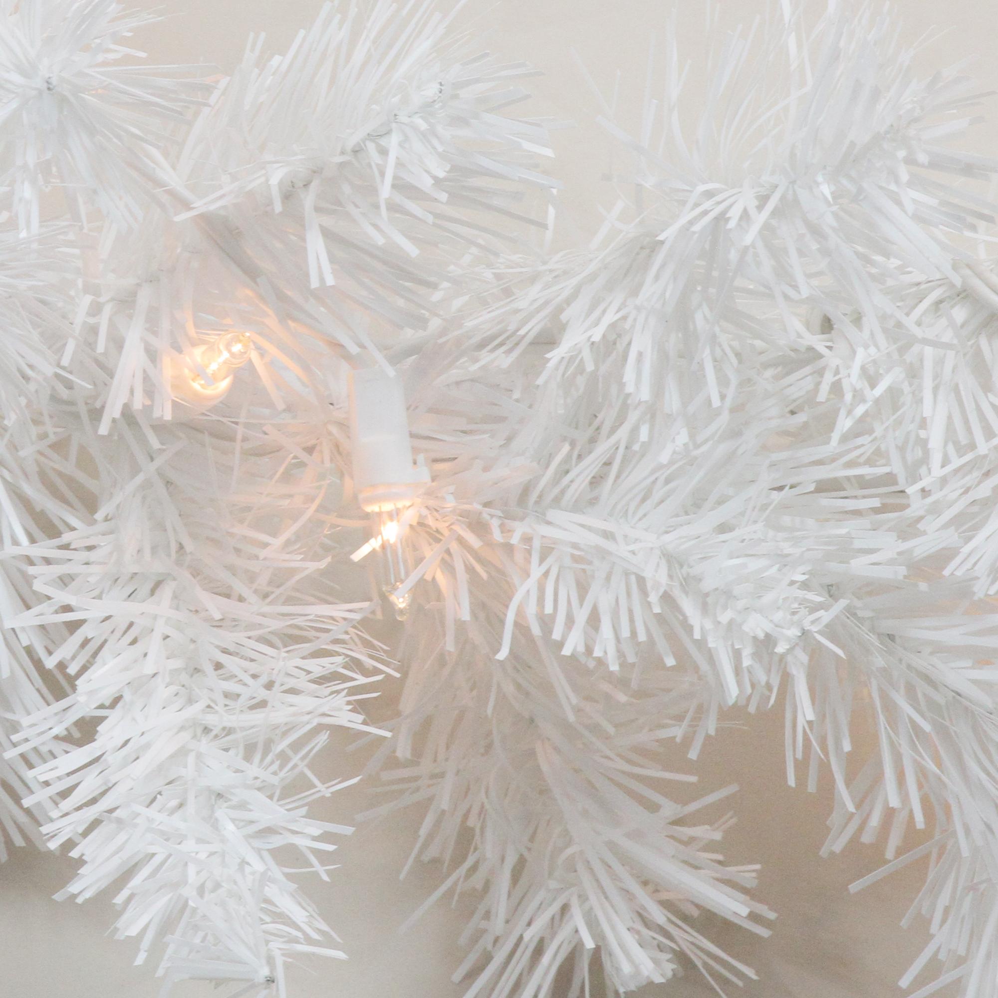 50' x 10" Pre-Lit Commercial Length Snow White Christmas Garland - Clear Lights