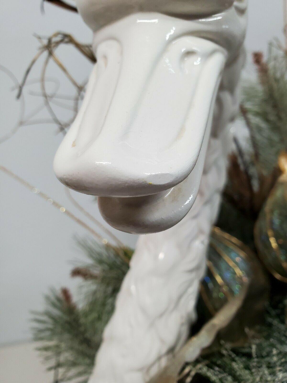 Swan Christmas  Floral Arrangement Italian Made Home Decor Seasonal Holiday