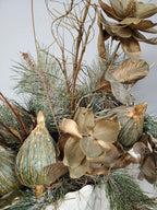 Swan Christmas  Floral Arrangement Italian Made Home Decor Seasonal Holiday