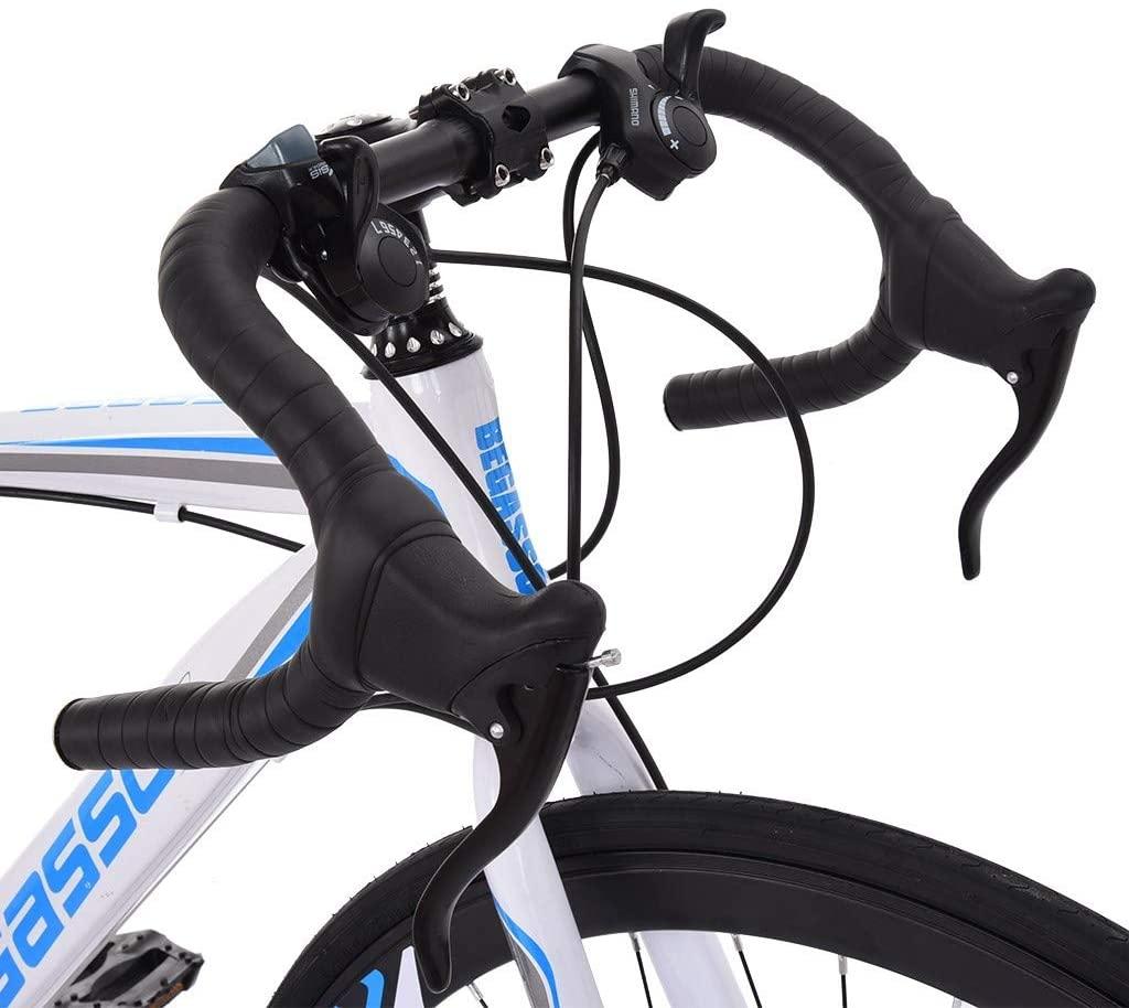 Aluminum Road Bike,700C Racing Bicycle with 21 Speed Derailleur System Disc Brakes Bicycles City Commuter Bike, Lightweight Durable Road Bike Mens/Womens Fashionable Bikes