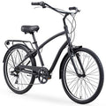reezero Every journey Steel Men's Hybrid Bike with Rear Rack, 7-Speed, 26 In. Wheels, Matte Black