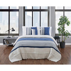 London Fog Newport Stripe Microsuede 4 Piece Comforter Set
