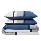London Fog Newport Stripe Microsuede 4 Piece Comforter Set