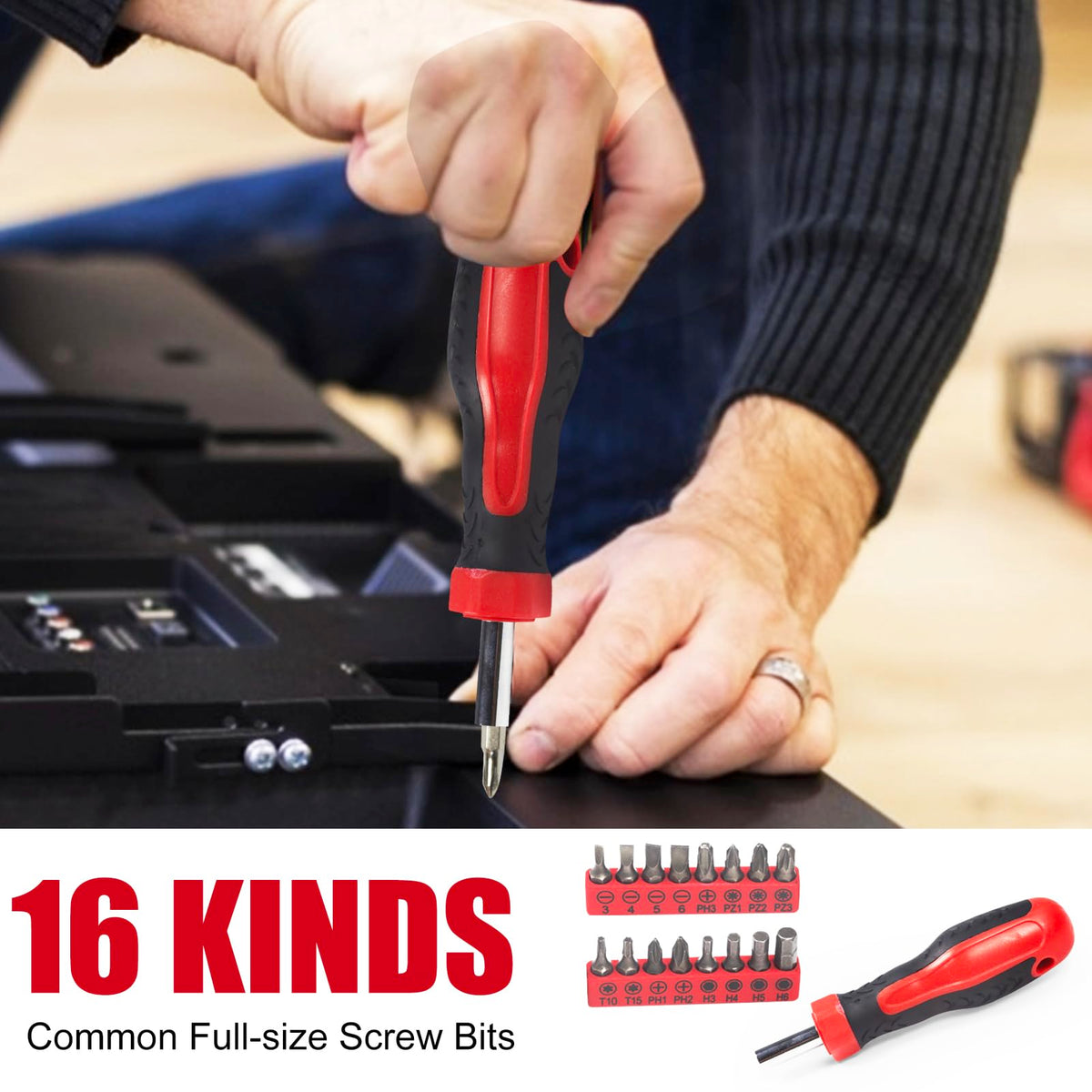 Basic Home Red Tool Kit - 38 Pieces Tool Set with Portable StoraBoxes for Daily Repairing and Maintenance, Home DIY Tool Kit Set for Office & Garage