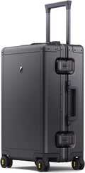 Gibraltar Carry on Luggage, 20" Aluminum Frame Hardside Suitcase Zipperless Luggage with TSA Lock, 8 Spinner Wheels - Dark Grey