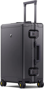 Gibraltar Carry on Luggage, 20" Aluminum Frame Hardside Suitcase Zipperless Luggage with TSA Lock, 8 Spinner Wheels - Dark Grey