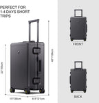 Gibraltar Carry on Luggage, 20" Aluminum Frame Hardside Suitcase Zipperless Luggage with TSA Lock, 8 Spinner Wheels - Dark Grey
