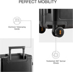 Gibraltar Carry on Luggage, 20" Aluminum Frame Hardside Suitcase Zipperless Luggage with TSA Lock, 8 Spinner Wheels - Dark Grey