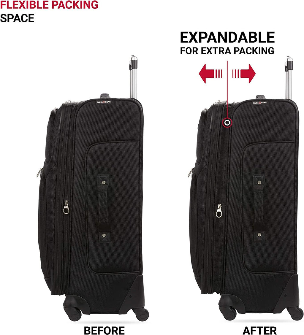 Sion Softside Expandable Luggage, Black, Checked-Large 29-Inch