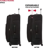 Sion Softside Expandable Luggage, Black, Checked-Large 29-Inch