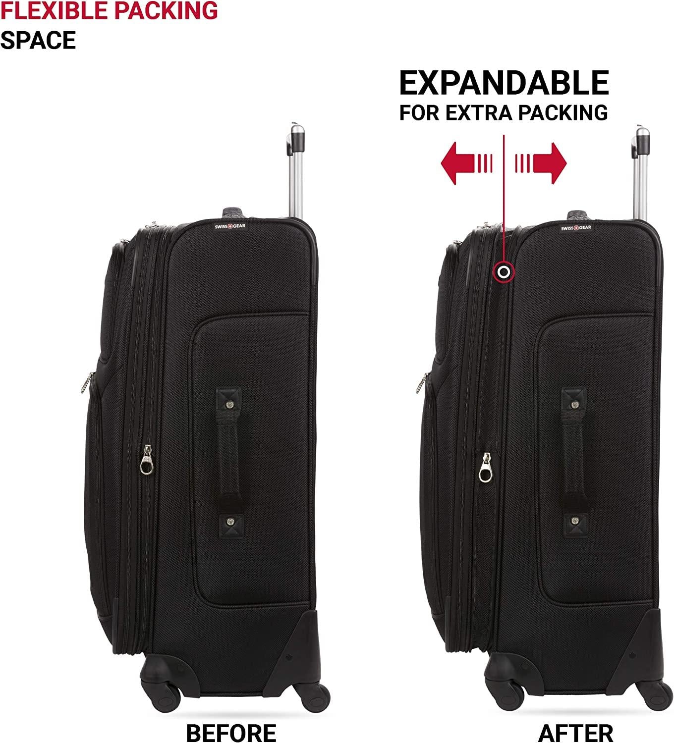 Sion Softside Expandable Luggage, Black, Checked-Large 29-Inch