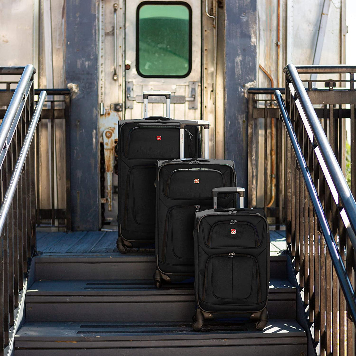 Sion Softside Expandable Luggage, Black, Checked-Large 29-Inch