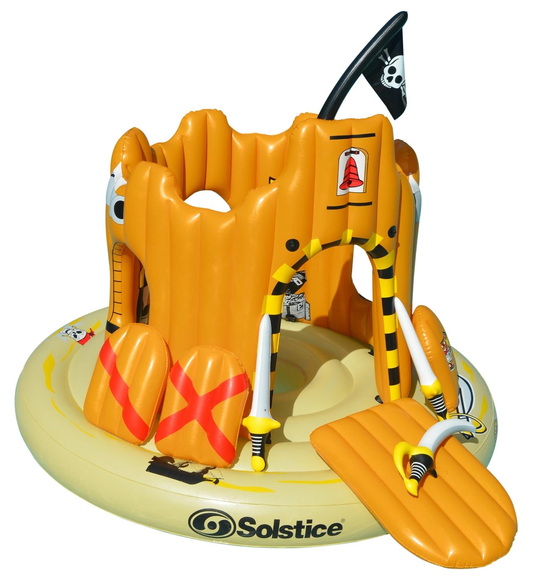 Swim Central Inflatable Orange Pirate Castle Adventure Swimming Float, 82-Inch