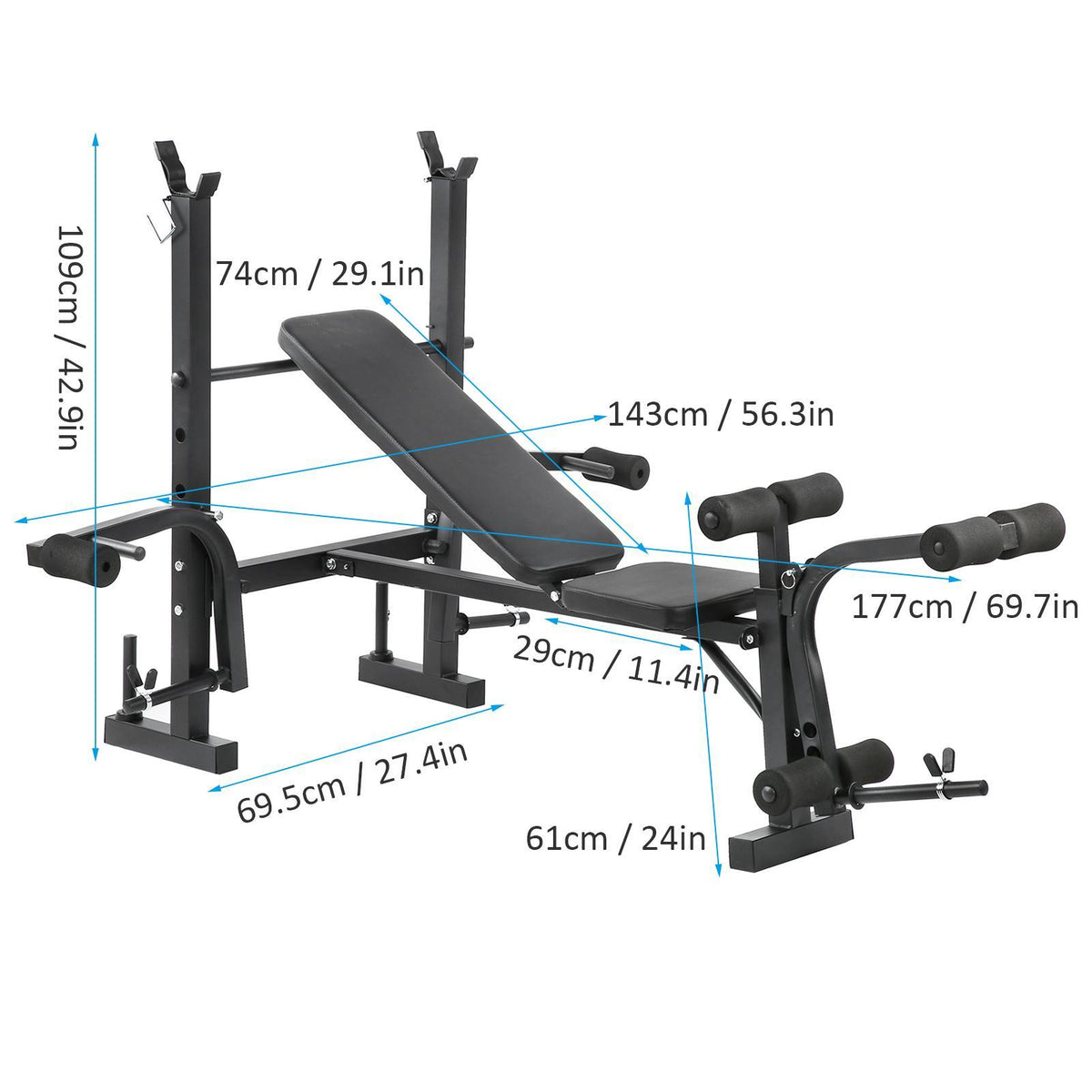 Zerone Multifunctional Household Fitness Adjustable Weightlifting Bench Exercise Equipment,Adjustable Weightlifting Bench