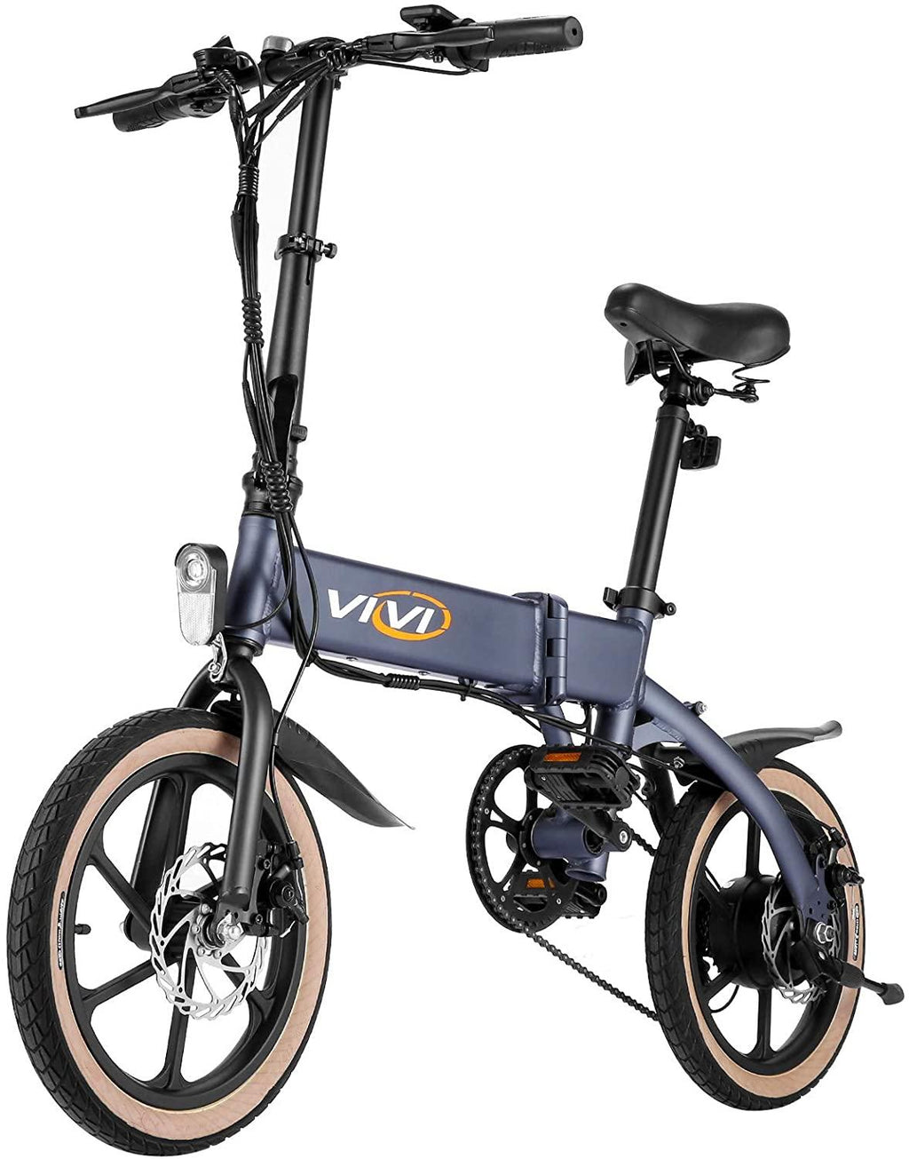 Vivi 16" Folding Electric Bike 350W Brushless Motor, 20MPH, 35 Miles, 36V/10.4Ah Battery, Super Light Electric Bike for Adults/Mountain Bikes/Ebike,  Professional 6 Speed Gears