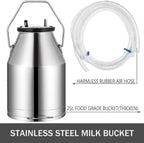 happybuy electric milking machine 1440 rpm 5-8 cows per hour milker machine 0.55 kw milking equipment with 25l 304 stainless steel bucket single cow milking machine