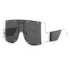 Sunglasses - Ladies Luxury Oversized Rivet Shades