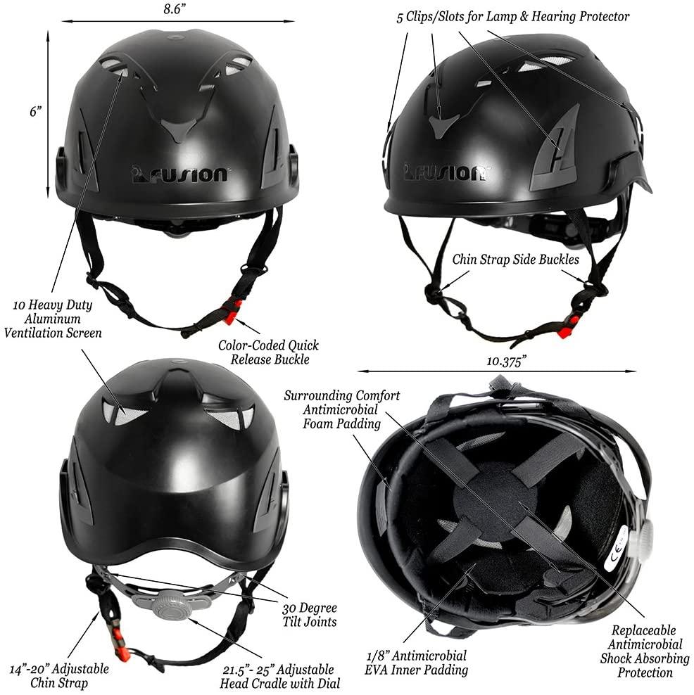 Fusion Climb Tactical Edition Adults Commercial Zip Line Kit Harness/Dual Lanyard/Trolley/Helmet Bundle FTK-A-HLLTH-12