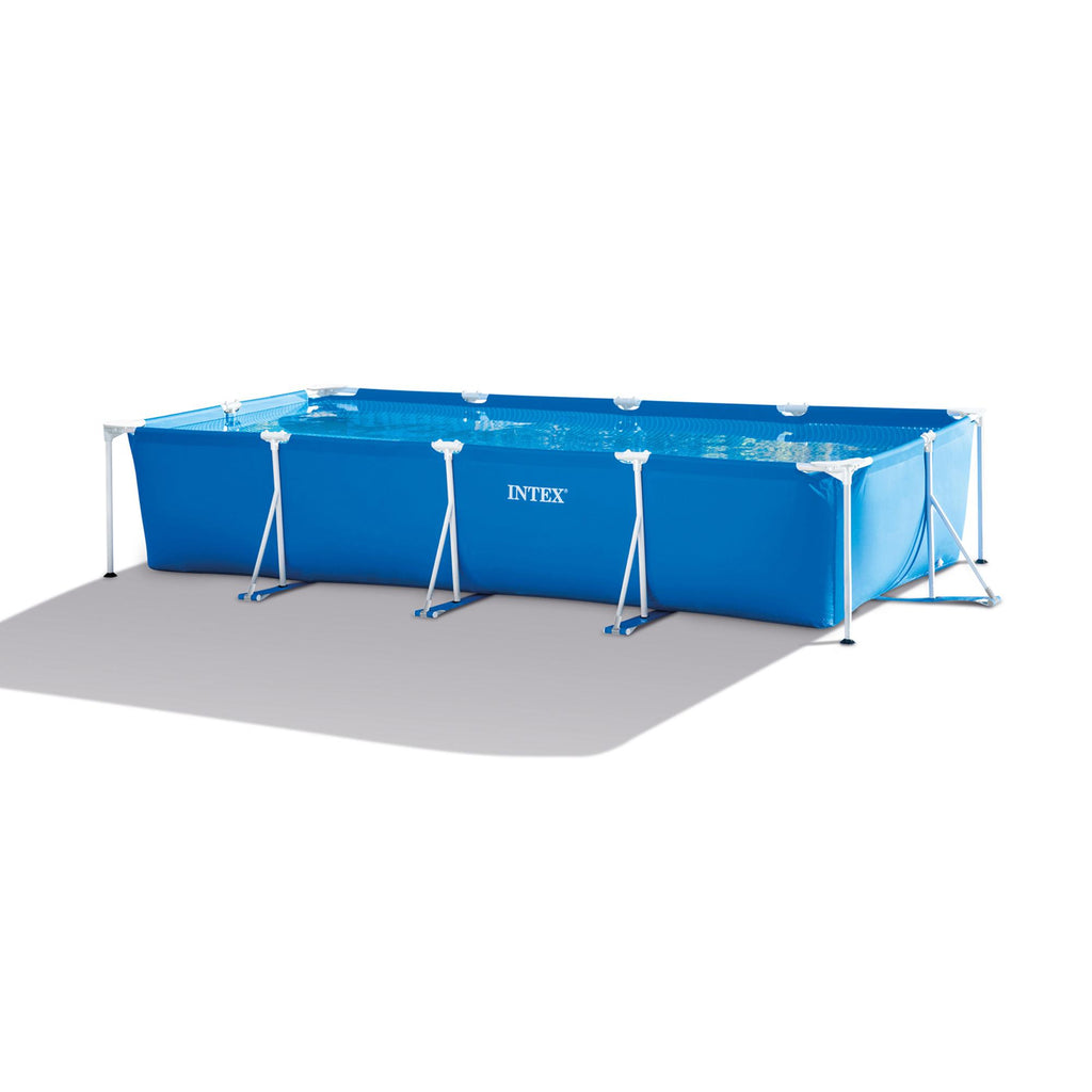 28279EH 14ft x 33in Puncture Resistant Rectangular Frame Above Ground Backyard Outdoor Swimming Pool with 530 Gallon