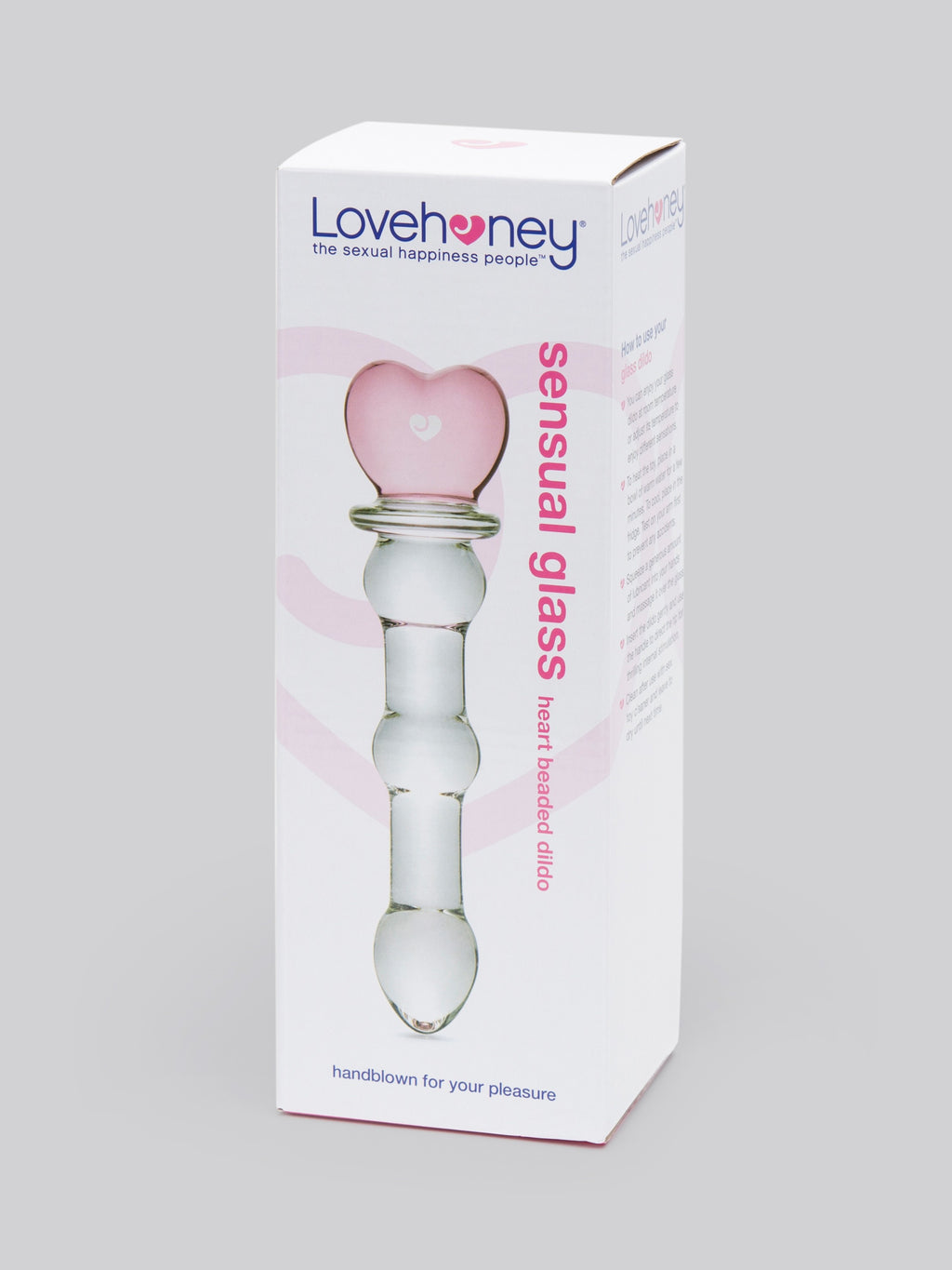 Lovehoney Crystal Heart Wavy Glass Dildo 6 Inch, Clear