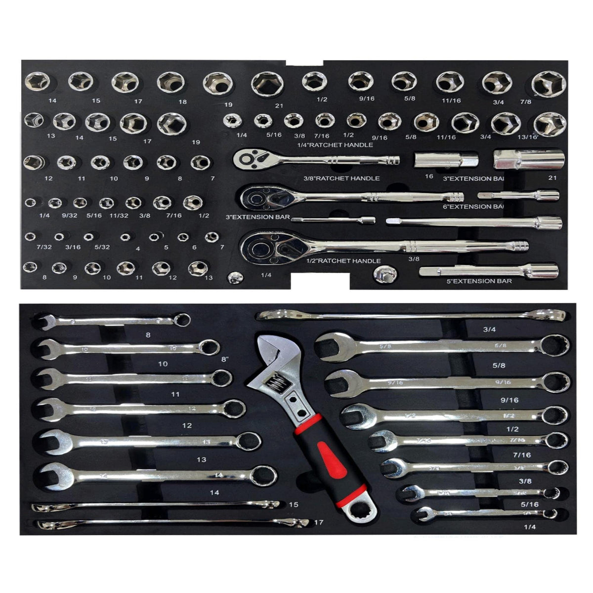 439PCS Tool Set, Mechanic Tool Set for Home, Tool Box Set 4-Tier Socket Wrench Ratchet Plier Nails, Home Tool Set Mechanics Kit with 3 Drawers Organizer for Adults Man Handyman, Red