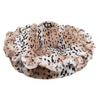 Ultra Plush Aspen Snow Leopard Luxury Deluxe Dog/Pet Cuddle Pod Bed - 30" BeiFashion Round Polyester Machine Washable