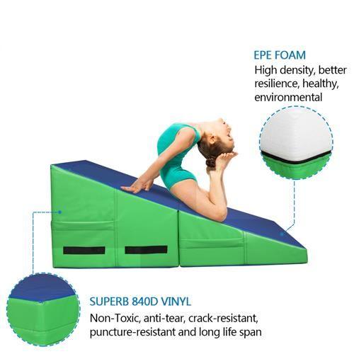 GoDecor Kids WedInclines Cheese Mat, Folding Gymnastics Tumbling Mat (32.7"x23.6"x13.4")