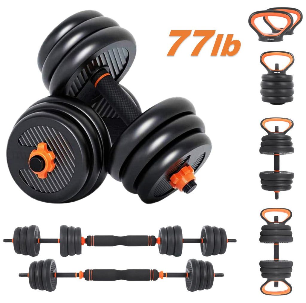 35KG Adjustable Dumbbell Set, 6 in 1 Adjustable Dumbbells / Barbell / Kettlebell / Push up 77lb Bodybuilding Weight Training Kit