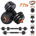35KG Adjustable Dumbbell Set, 6 in 1 Adjustable Dumbbells / Barbell / Kettlebell / Push up 77lb Bodybuilding Weight Training Kit