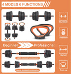 35KG Adjustable Dumbbell Set, 6 in 1 Adjustable Dumbbells / Barbell / Kettlebell / Push up 77lb Bodybuilding Weight Training Kit