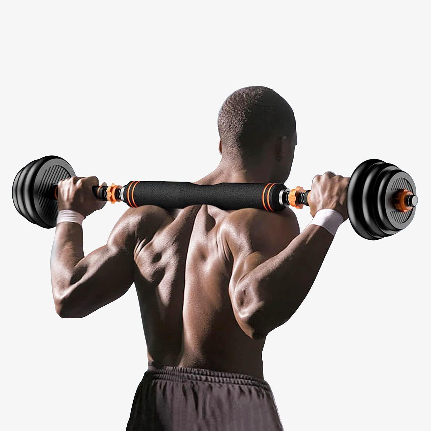 35KG Adjustable Dumbbell Set, 6 in 1 Adjustable Dumbbells / Barbell / Kettlebell / Push up 77lb Bodybuilding Weight Training Kit