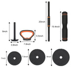 35KG Adjustable Dumbbell Set, 6 in 1 Adjustable Dumbbells / Barbell / Kettlebell / Push up 77lb Bodybuilding Weight Training Kit