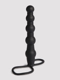 Love Rider Silicone Beaded Dual Penetrator Strap-On, Black