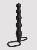 Love Rider Silicone Beaded Dual Penetrator Strap-On, Black
