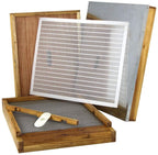 hoover hives 10 frame langstroth beehive parts kit dipped in 100% beeswax includes telescoping top cover, oval bee escape, inner cover, screened bottom board, entrance reducer &amp; queen excluder