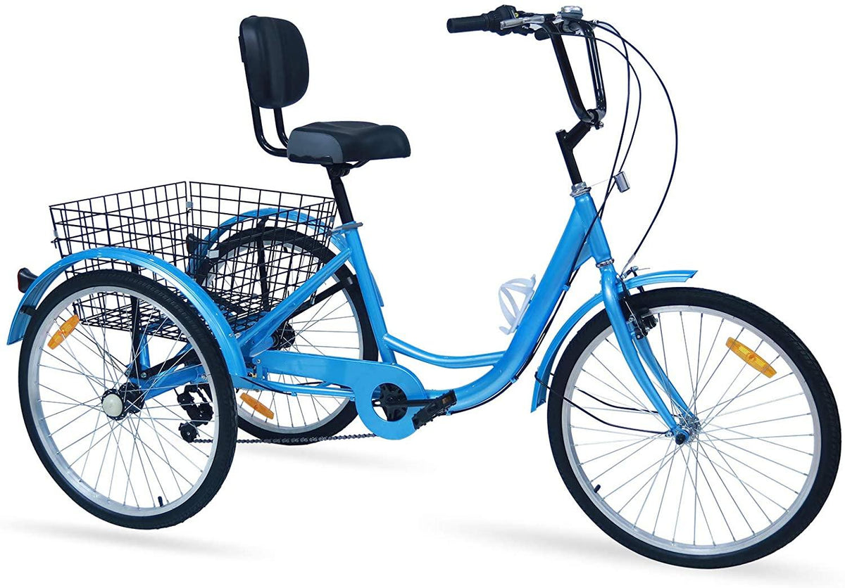 Ey Adult Tricycle, 3 Wheel Bike Adult, Three Wheel Cruiser Bike 20/24/26 inch Wheels, 7 Speed, Adjustable Seat and Handlebar, Multiple Colors