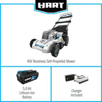 Mower Cordless Kit Hart Brushless Adaptive Speed 40-Volt 5.0 21 Self-Propelled
