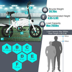 ANCHEER 500W/350W Electric Bike Electric Bicycle, 14''/12'' Folding Electric Commuter Bike 20MPH Adults/Teens City Ebike with 48V 7.5Ah/6Ah Battery &amp; Dual-Disc Brakes