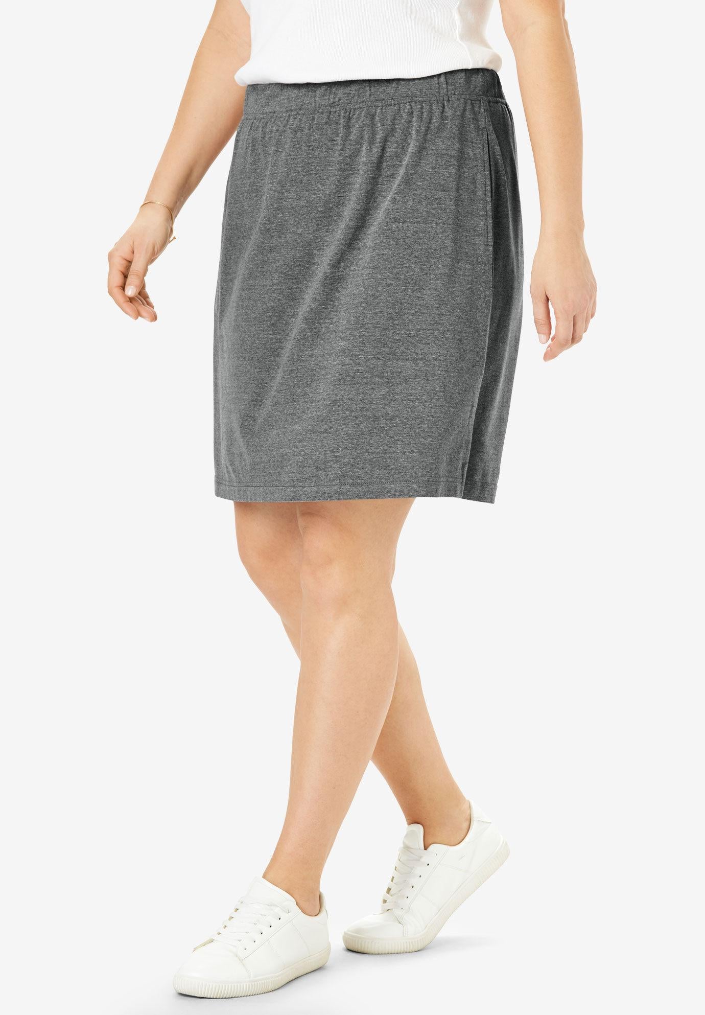 stretch cotton skort
