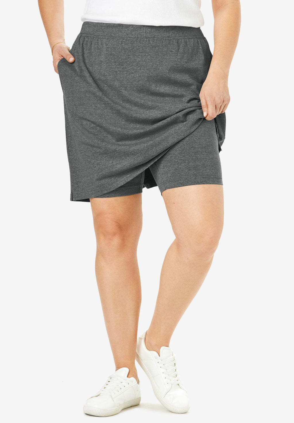 stretch cotton skort