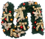 YANXIAOPING Christmas , Christmas Flower Ball Decoration ，Xmas Decorations for Wall Door Stair (5pc, Gold) 2.7m/8.86ft (Size : 5pack)