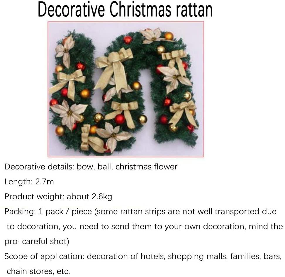YANXIAOPING Christmas , Christmas Flower Ball Decoration ，Xmas Decorations for Wall Door Stair (5pc, Gold) 2.7m/8.86ft (Size : 5pack)