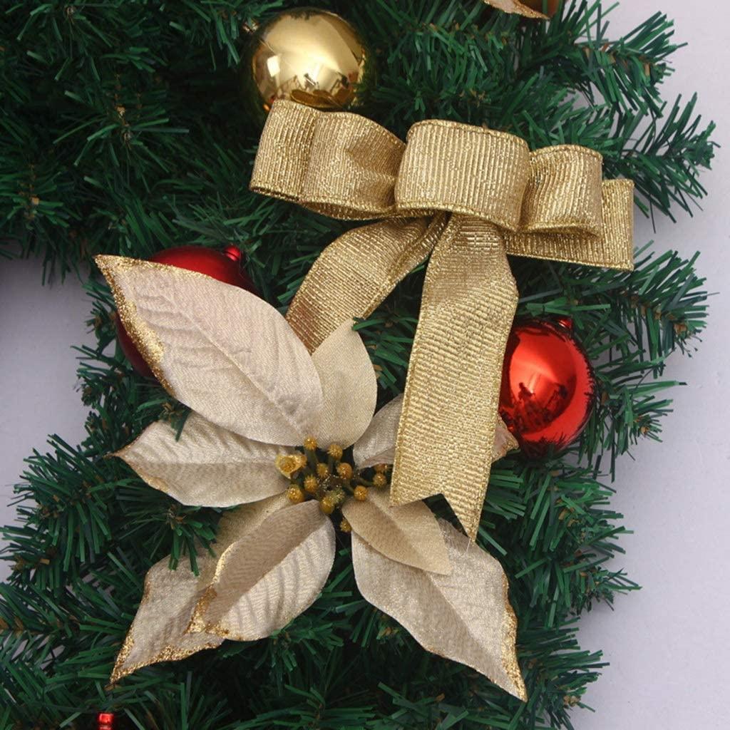 YANXIAOPING Christmas , Christmas Flower Ball Decoration ，Xmas Decorations for Wall Door Stair (5pc, Gold) 2.7m/8.86ft (Size : 5pack)