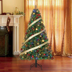 Home Herita9 Ft Artificial Cascade Pine Christmas Tree Prelit Changing Lights